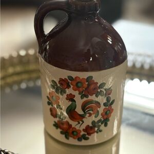 VTG Stoneware Jug Handle - Rooster Design Rustic Farmhouse Decor